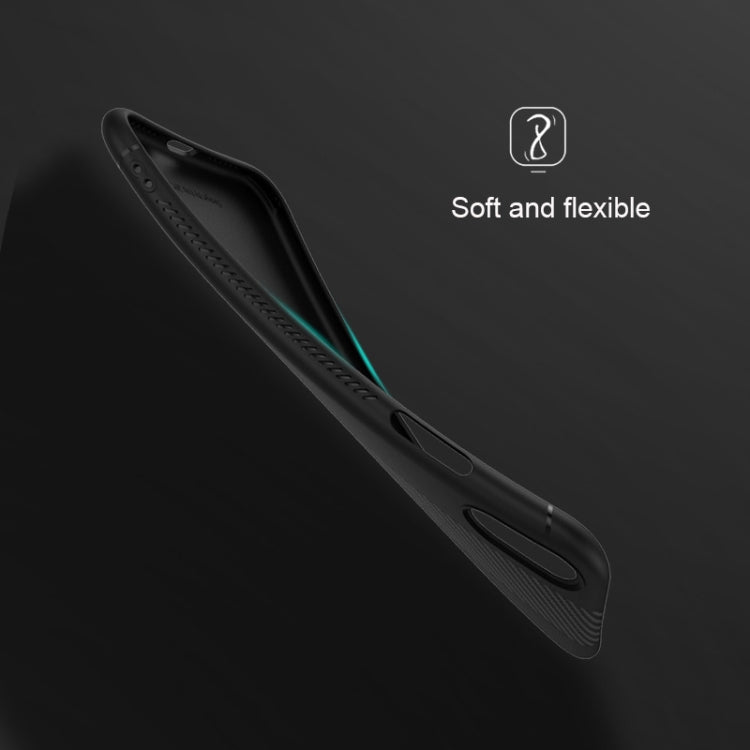 For iPhone X / XS TOTUDESIGN Carbon Fiber Texture TPU Anti-slip Soft Protective Back Cover Case
