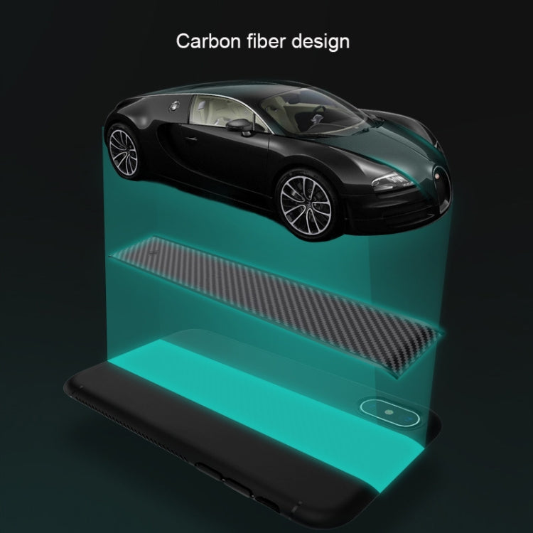 For iPhone X / XS TOTUDESIGN Carbon Fiber Texture TPU Anti-slip Soft Protective Back Cover Case