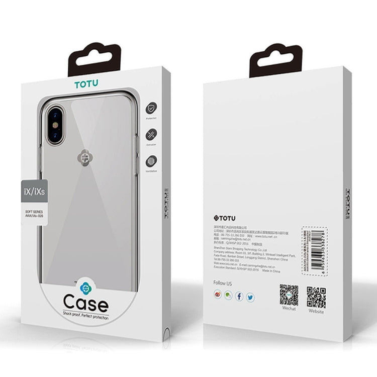 For iPhone X / XS TOTUDESIGN TPU Soft Protective Back Cover Case(Transparent)
