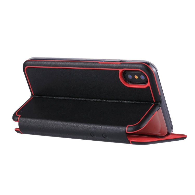 For iPhone X / XS Ultra-thin Magnetic Horizontal Flip Shockproof Protective Leather Case with Holder & Card Slot