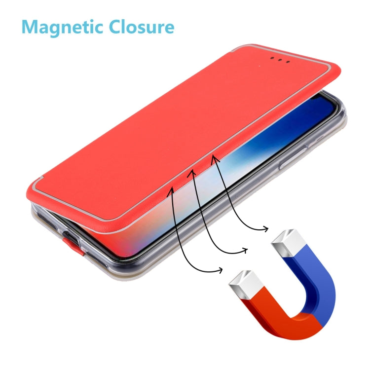 For iPhone X / XS Ultra-thin Magnetic Horizontal Flip Shockproof Protective Leather Case with Holder & Card Slot