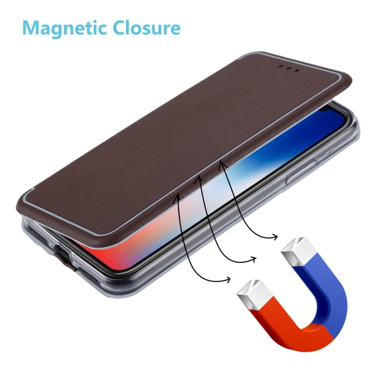 For iPhone X / XS Ultra-thin Magnetic Horizontal Flip Shockproof Protective Leather Case with Holder & Card Slot