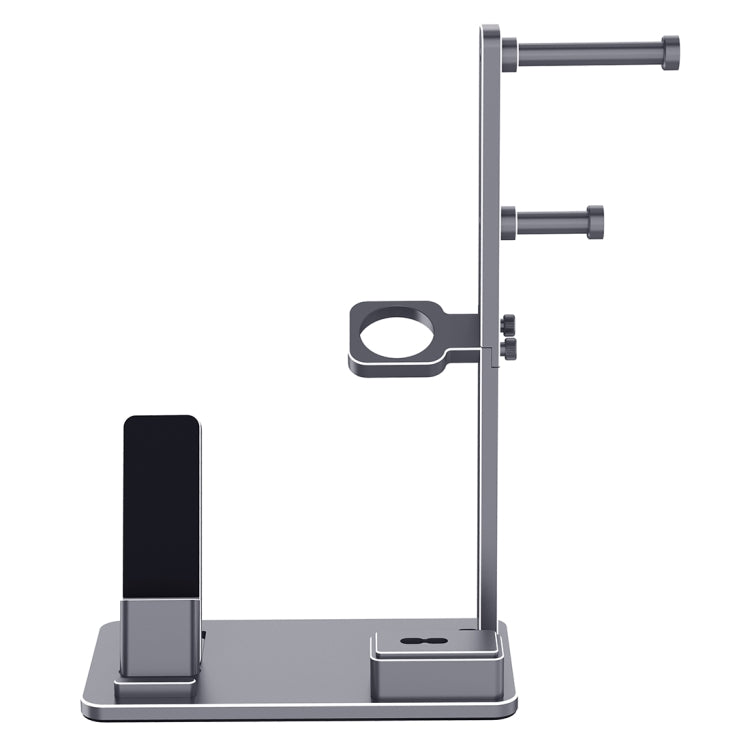 6 in 1 Aluminum Alloy Charging Dock Stand Holder Station for Headphones, AirPods, iPad, Apple Watch, iPhone(Grey)