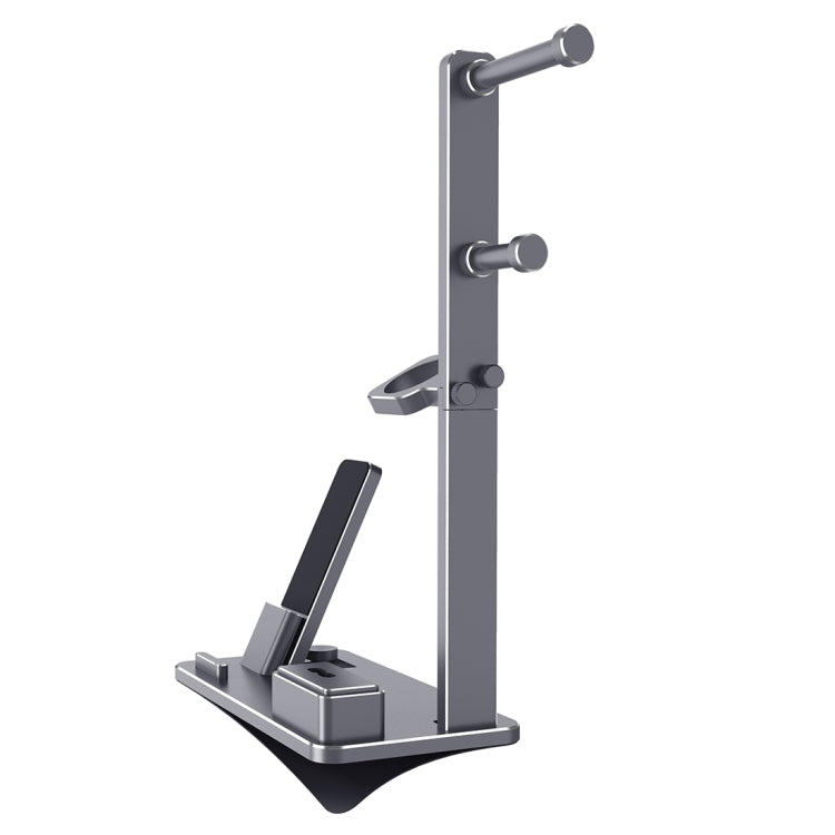 6 in 1 Aluminum Alloy Charging Dock Stand Holder Station for Headphones, AirPods, iPad, Apple Watch, iPhone(Grey)