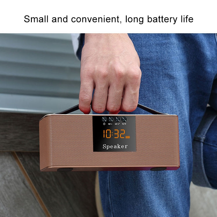 Q6 Heavy Bass Stereo Bluetooth Speaker with Remote Control & LED Screen, Support Hands-free, TF Card, AUX, U Disk, For iPhone, Samsung, Huawei, Xiaomi, HTC and Other Smartphones, Bluetooth Distance: about 10m