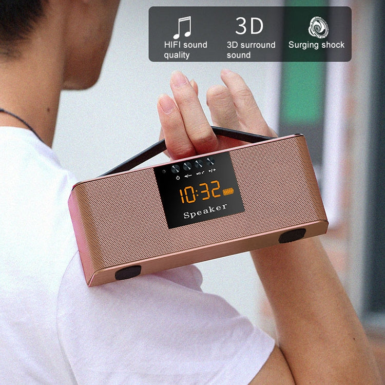 Q6 Heavy Bass Stereo Bluetooth Speaker with Remote Control & LED Screen, Support Hands-free, TF Card, AUX, U Disk, For iPhone, Samsung, Huawei, Xiaomi, HTC and Other Smartphones, Bluetooth Distance: about 10m