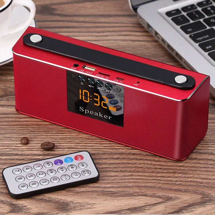 Q6 Heavy Bass Stereo Bluetooth Speaker with Remote Control & LED Screen, Support Hands-free, TF Card, AUX, U Disk, For iPhone, Samsung, Huawei, Xiaomi, HTC and Other Smartphones, Bluetooth Distance: about 10m