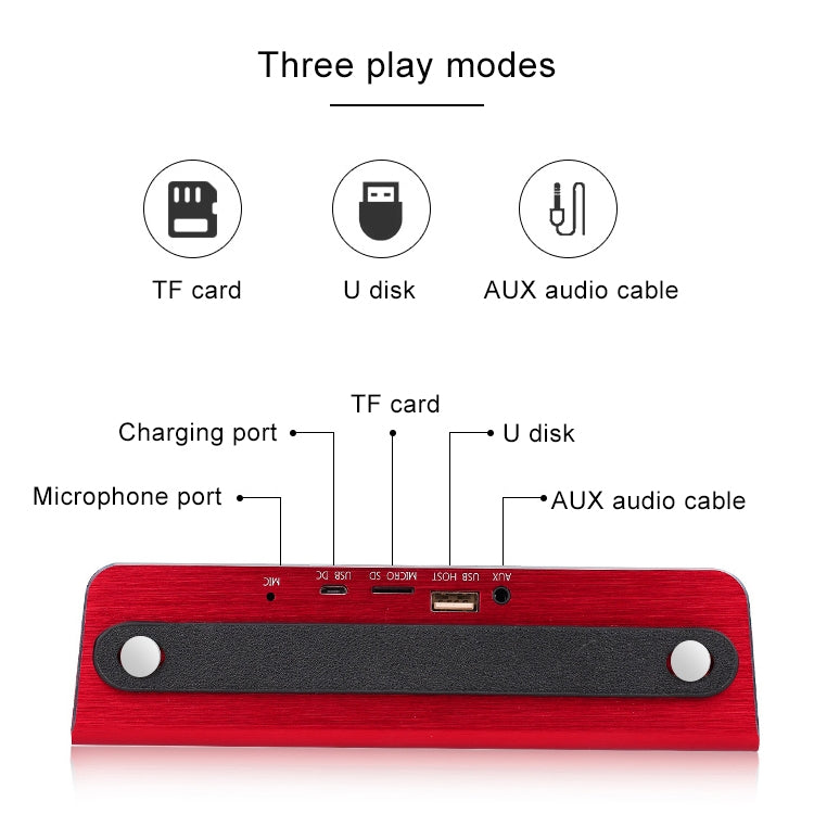 Q6 Heavy Bass Stereo Bluetooth Speaker with Remote Control & LED Screen, Support Hands-free, TF Card, AUX, U Disk, For iPhone, Samsung, Huawei, Xiaomi, HTC and Other Smartphones, Bluetooth Distance: about 10m