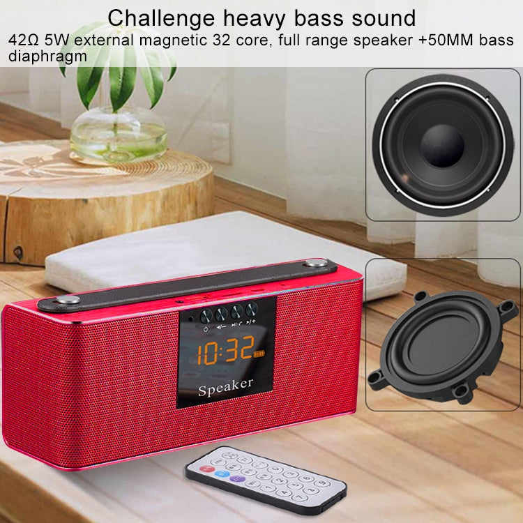 Q6 Heavy Bass Stereo Bluetooth Speaker with Remote Control & LED Screen, Support Hands-free, TF Card, AUX, U Disk, For iPhone, Samsung, Huawei, Xiaomi, HTC and Other Smartphones, Bluetooth Distance: about 10m