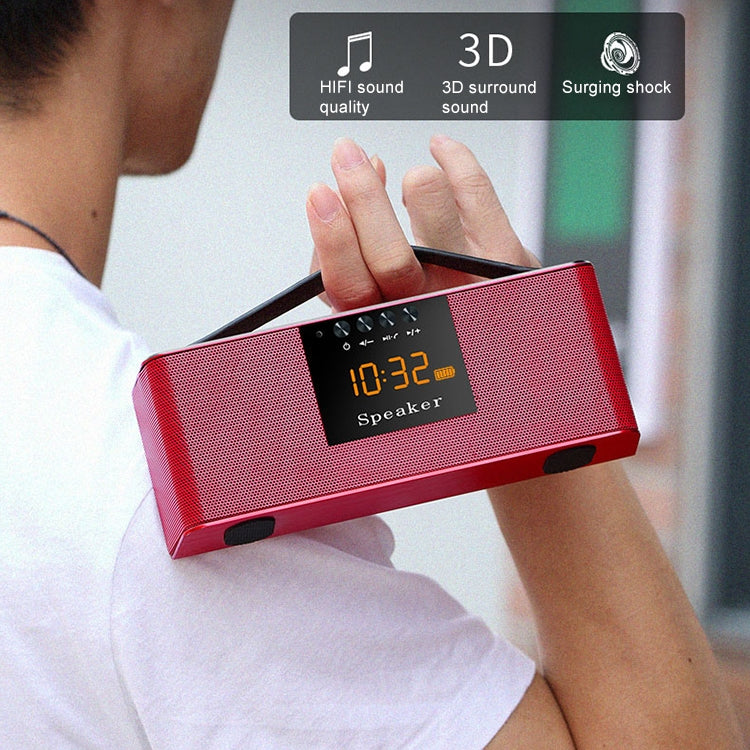 Q6 Heavy Bass Stereo Bluetooth Speaker with Remote Control & LED Screen, Support Hands-free, TF Card, AUX, U Disk, For iPhone, Samsung, Huawei, Xiaomi, HTC and Other Smartphones, Bluetooth Distance: about 10m