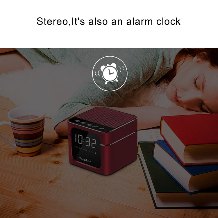 Q5 Portable Stereo Bluetooth Speaker with Mirror Display Screen, Built-in Mic, Support Hands-free, TF Card, AUX, For iPhone, Samsung, Huawei, Xiaomi, HTC and Other Smartphones