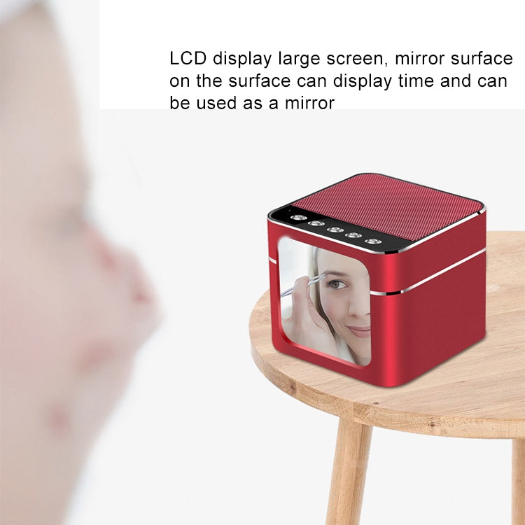 Q5 Portable Stereo Bluetooth Speaker with Mirror Display Screen, Built-in Mic, Support Hands-free, TF Card, AUX, For iPhone, Samsung, Huawei, Xiaomi, HTC and Other Smartphones