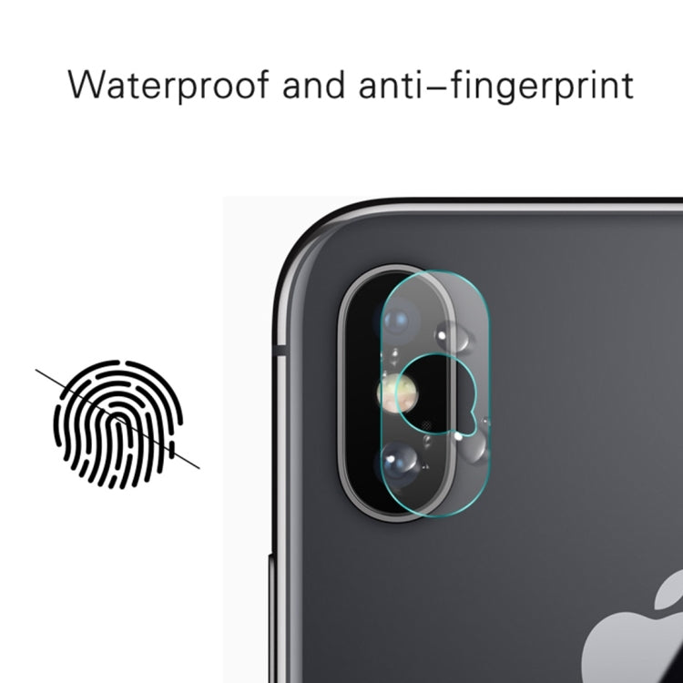 For iPhone X 2pcs Lenuo 0.2mm Transparent Rear Camera Lens Protector Soft Tempered Glass Protective Film