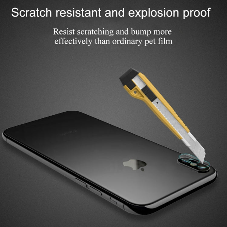 For iPhone X 2pcs Lenuo 0.2mm Transparent Rear Camera Lens Protector Soft Tempered Glass Protective Film
