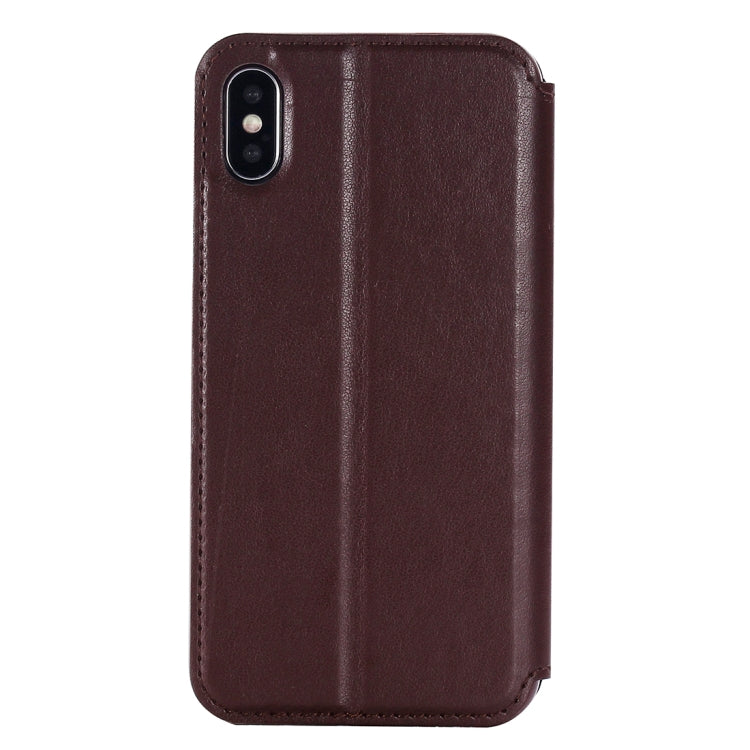 For iPhone X / XS Original Roar Crazy Horse Texture Horizontal Flip Leather Case with Call Display ID & Holder & Card Slot