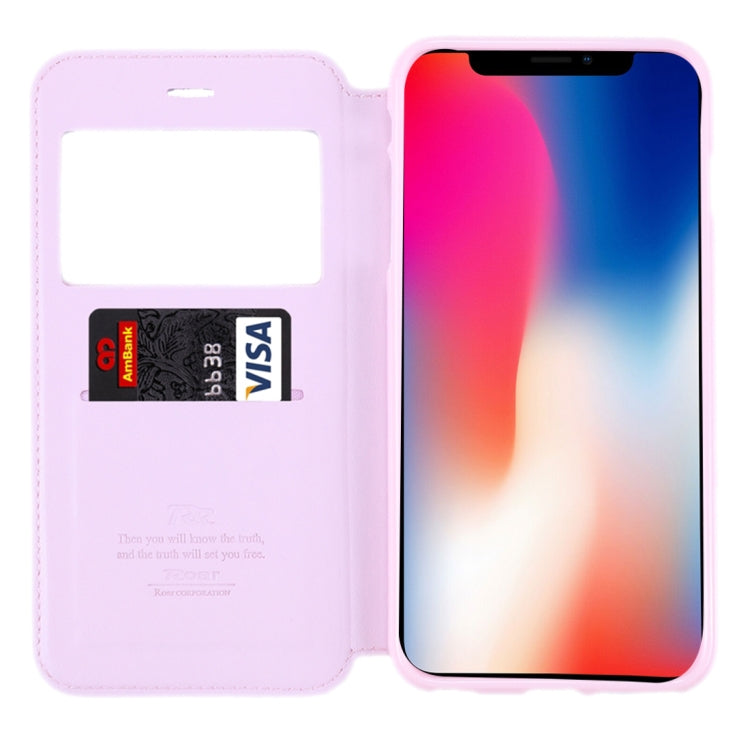 For iPhone X / XS Original Roar Crazy Horse Texture Horizontal Flip Leather Case with Call Display ID & Holder & Card Slot