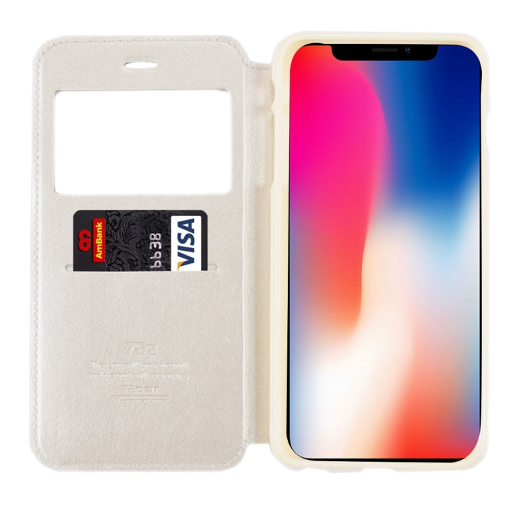 For iPhone X / XS Original Roar Crazy Horse Texture Horizontal Flip Leather Case with Call Display ID & Holder & Card Slot