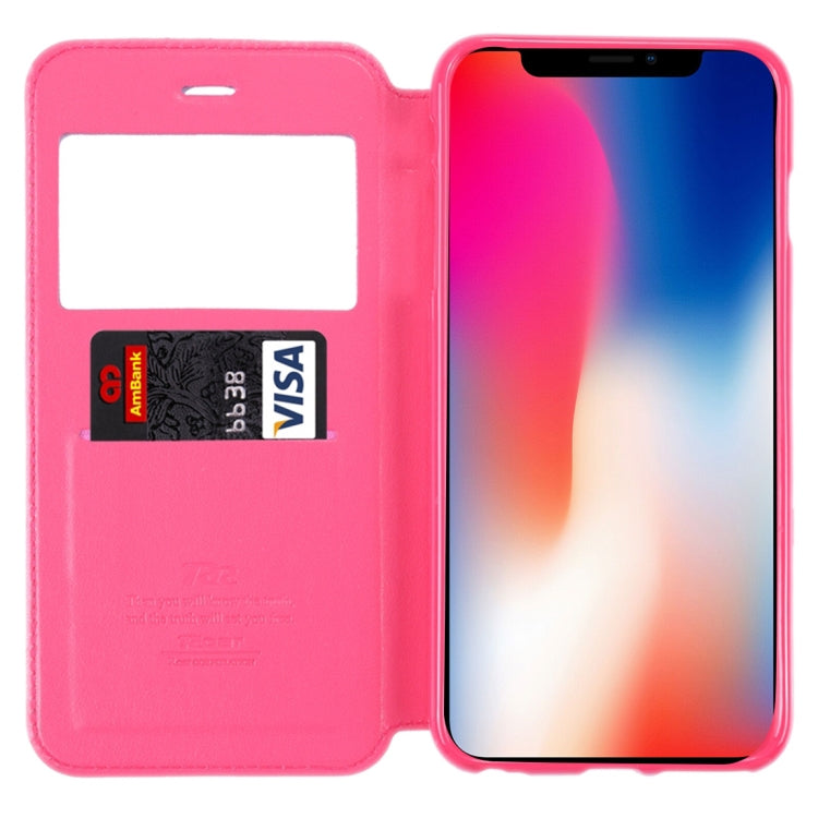 For iPhone X / XS Original Roar Crazy Horse Texture Horizontal Flip Leather Case with Call Display ID & Holder & Card Slot