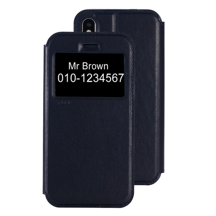 For iPhone X / XS Original Roar Crazy Horse Texture Horizontal Flip Leather Case with Call Display ID & Holder & Card Slot