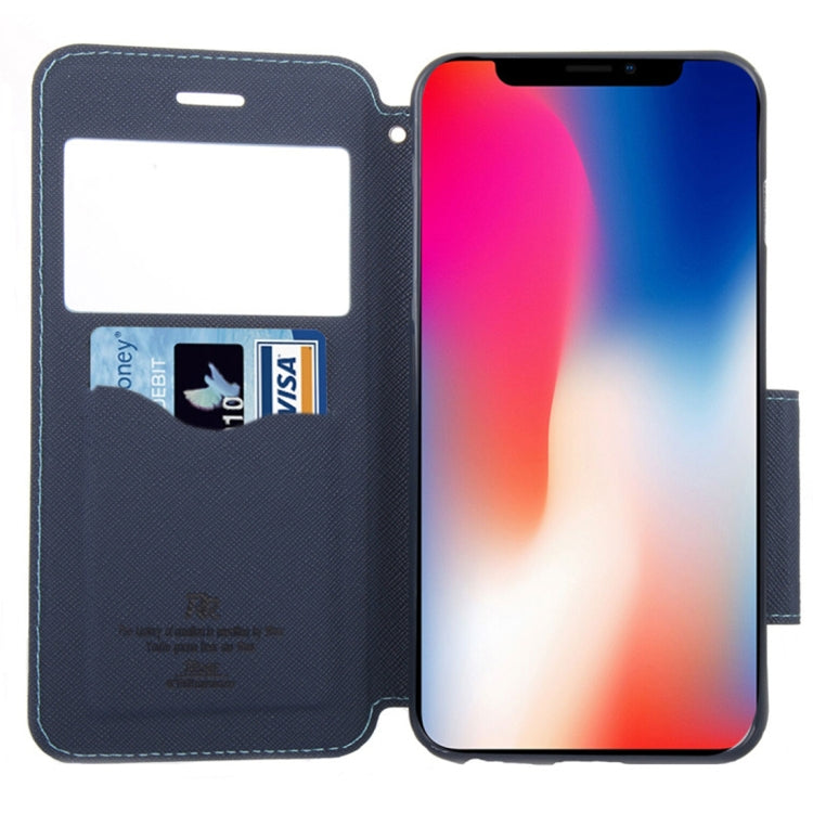 For iPhone X / XS Original Roar Cross Texture Horizontal Flip Leather Case with Call Display ID & Holder & Card Slot