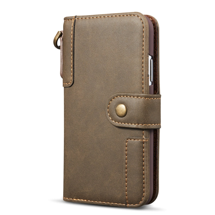 For iPhone X / XS Retro Cowhide Texture Horizontal Flip Case with Card Slots & Wallet & Holder & Lanyard & Hand Strap