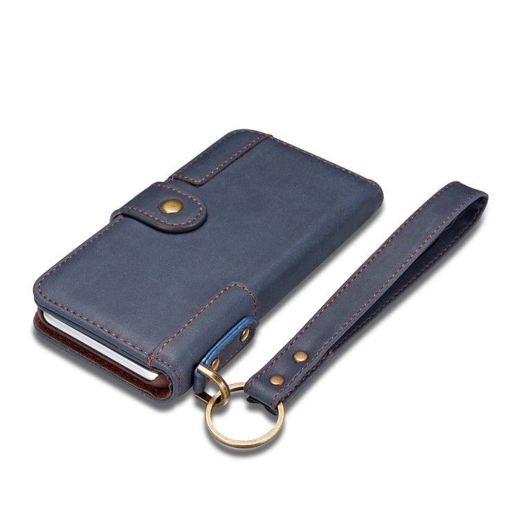 For iPhone X / XS Retro Cowhide Texture Horizontal Flip Case with Card Slots & Wallet & Holder & Lanyard & Hand Strap