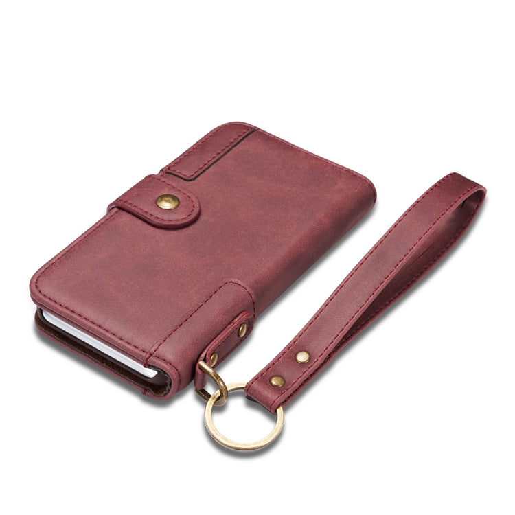 For iPhone X / XS Retro Cowhide Texture Horizontal Flip Case with Card Slots & Wallet & Holder & Lanyard & Hand Strap