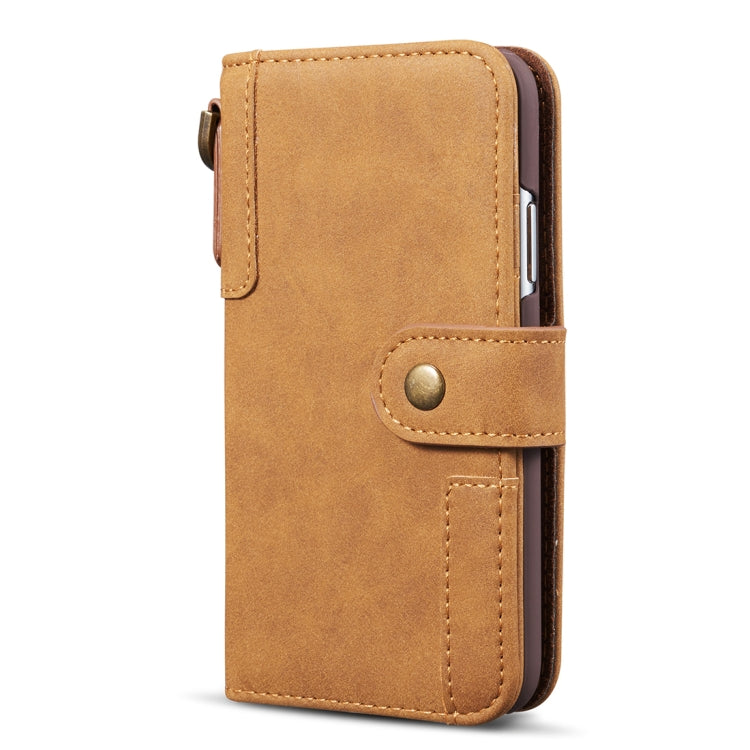 For iPhone X / XS Retro Cowhide Texture Horizontal Flip Case with Card Slots & Wallet & Holder & Lanyard & Hand Strap
