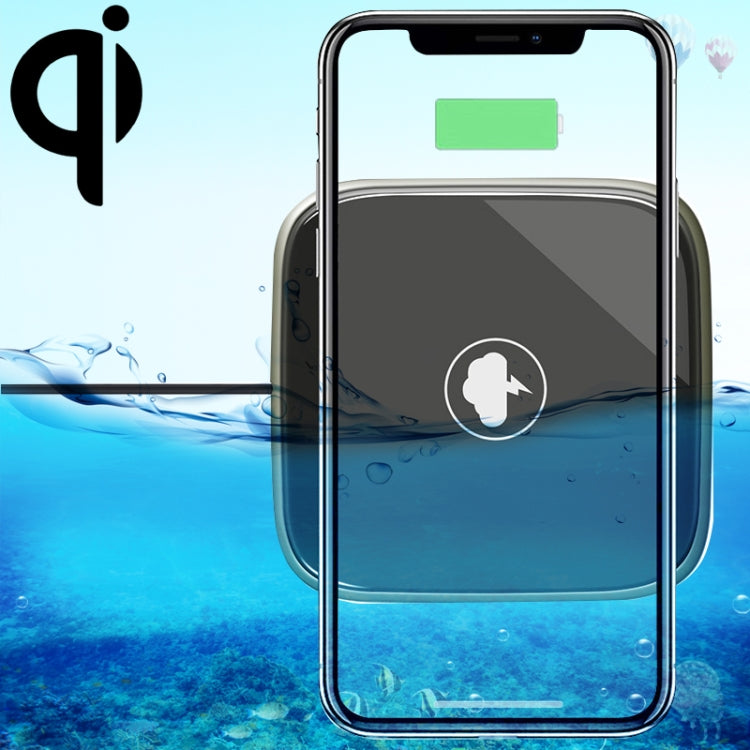 Ultra-thin Zinc Alloy + Glass Panel Qi Wireless Waterproof Charger Pad, For iPhone, Galaxy, Huawei, Xiaomi, LG, HTC and Other QI Standard Smart Phones