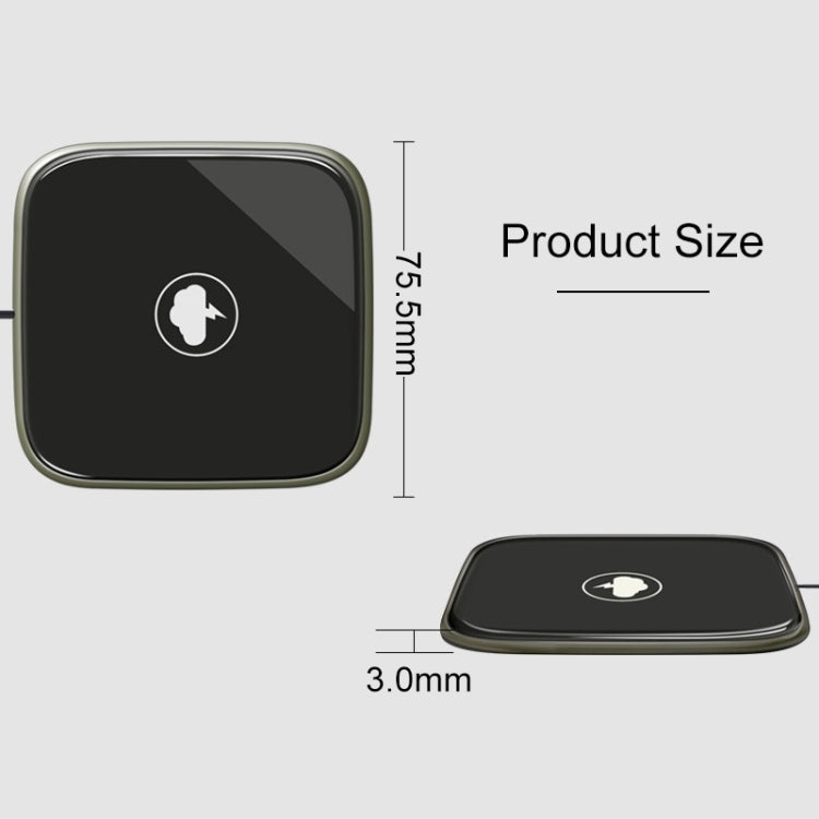 Ultra-thin Zinc Alloy + Glass Panel Qi Wireless Waterproof Charger Pad, For iPhone, Galaxy, Huawei, Xiaomi, LG, HTC and Other QI Standard Smart Phones