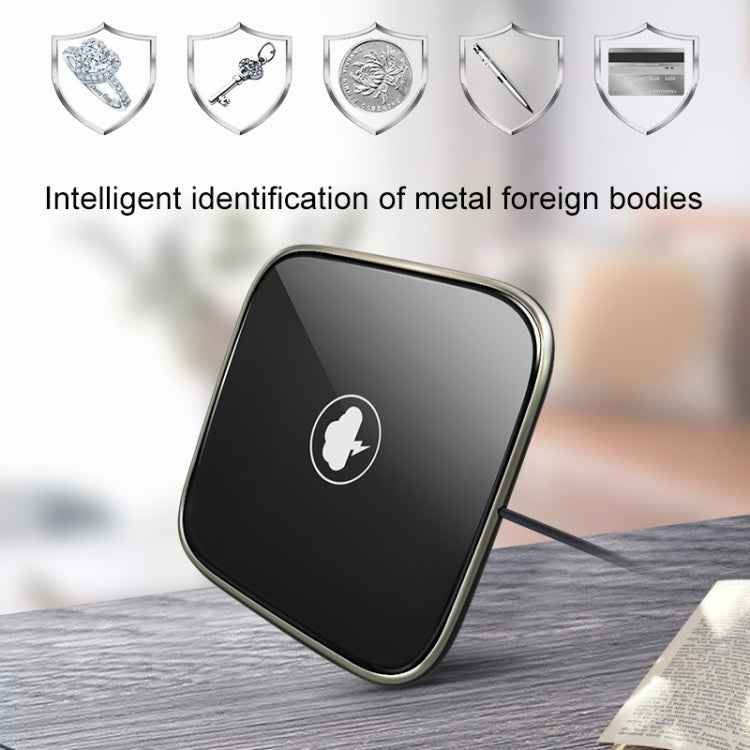Ultra-thin Zinc Alloy + Glass Panel Qi Wireless Waterproof Charger Pad, For iPhone, Galaxy, Huawei, Xiaomi, LG, HTC and Other QI Standard Smart Phones