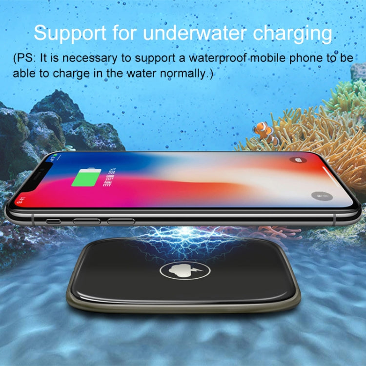 Ultra-thin Zinc Alloy + Glass Panel Qi Wireless Waterproof Charger Pad, For iPhone, Galaxy, Huawei, Xiaomi, LG, HTC and Other QI Standard Smart Phones