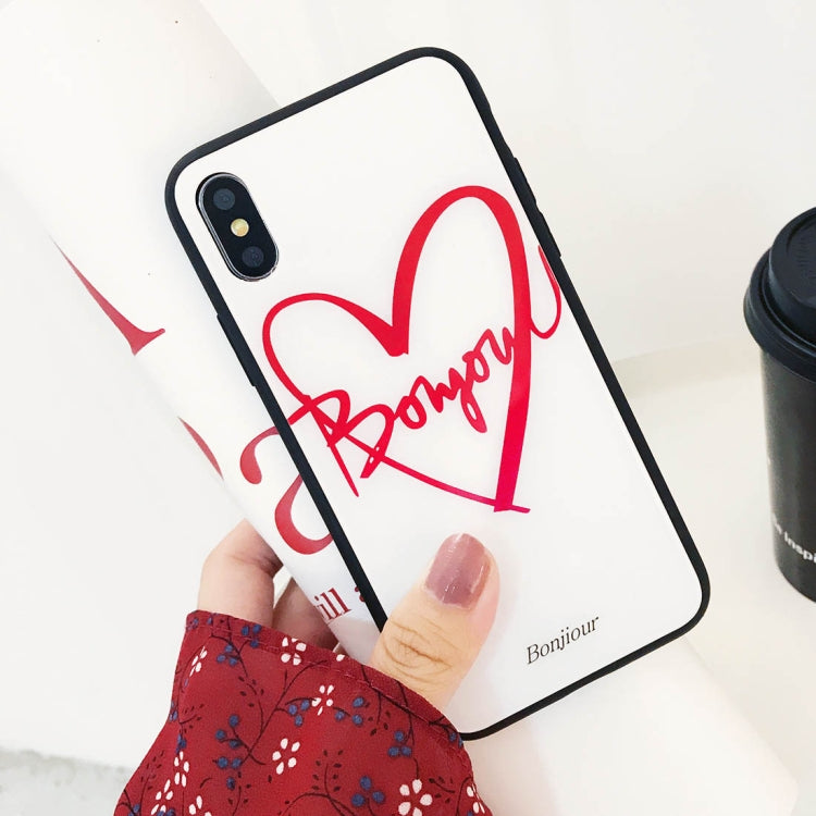 For iPhone X / XS Heart Letters Pattern Protective Back Case
