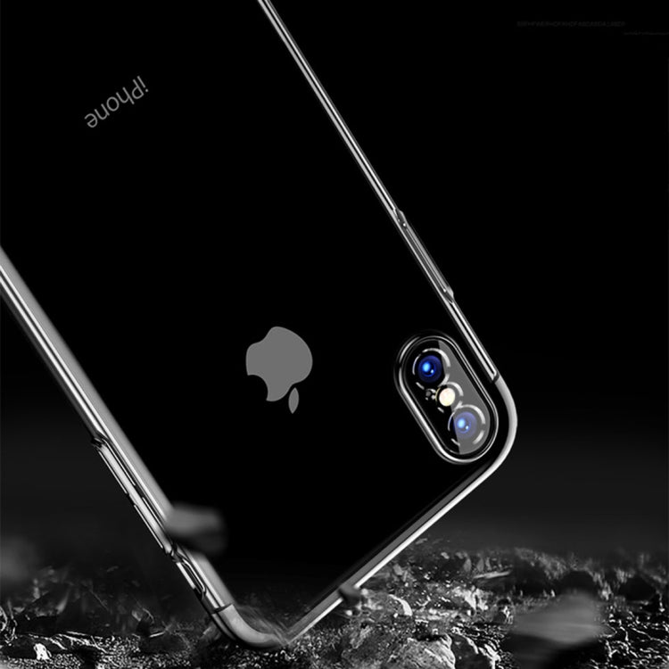 For iPhone X / XS TOTUDESIGN Pottery Series Electroplating Transparent Protective Back Case (White)