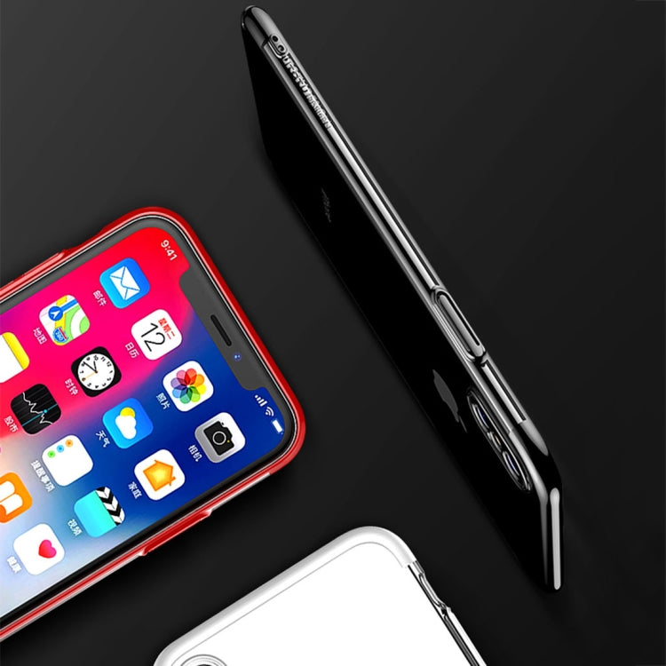 For iPhone X / XS TOTUDESIGN Pottery Series Electroplating Transparent Protective Back Case (White)