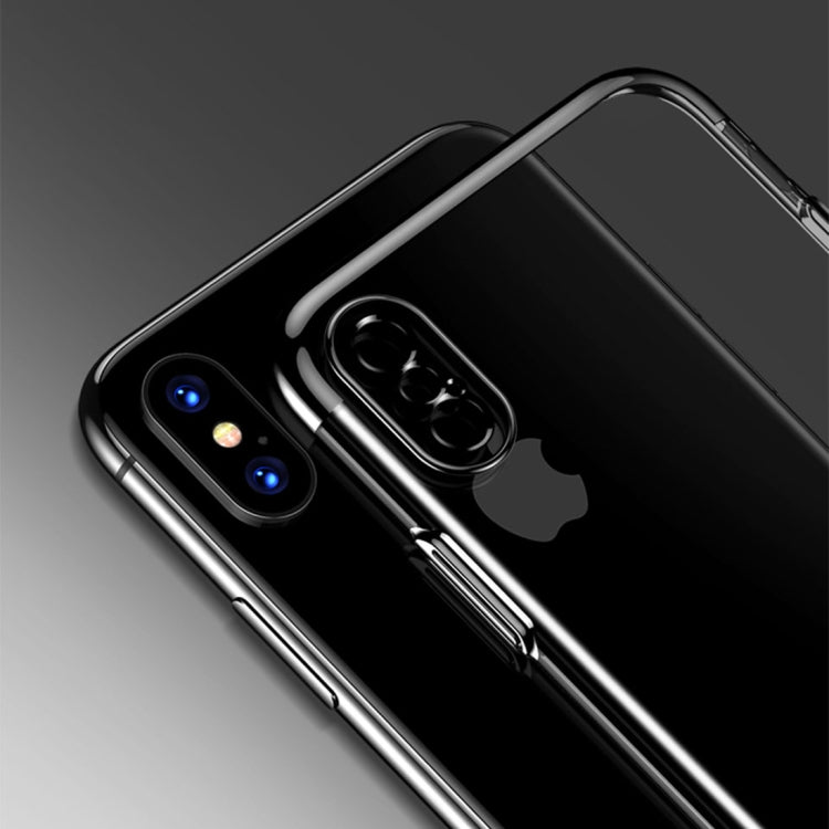 For iPhone X / XS TOTUDESIGN Pottery Series Electroplating Transparent Protective Back Case (White)