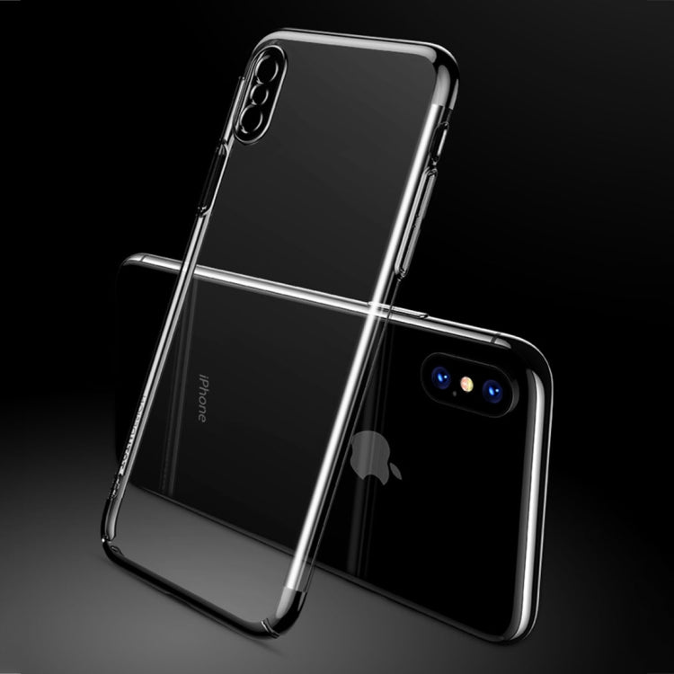 For iPhone X / XS TOTUDESIGN Pottery Series Electroplating Transparent Protective Back Case (White)