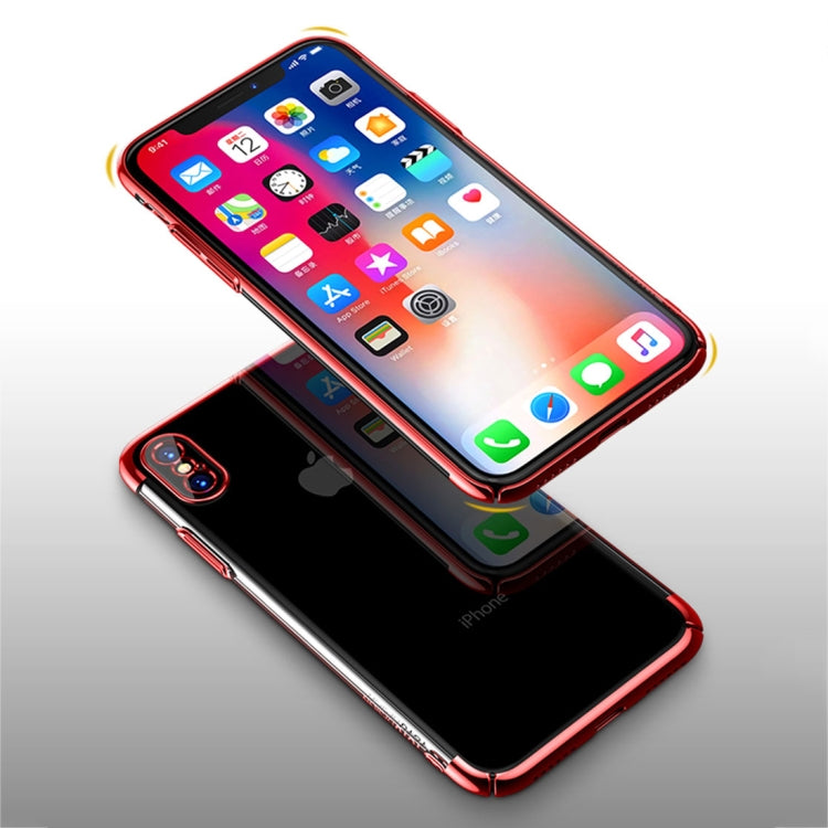 For iPhone X / XS TOTUDESIGN Pottery Series Electroplating Transparent Protective Back Case (White)