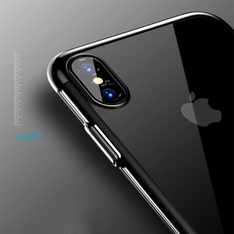For iPhone X / XS TOTUDESIGN Pottery Series Electroplating Transparent Protective Back Case (White)