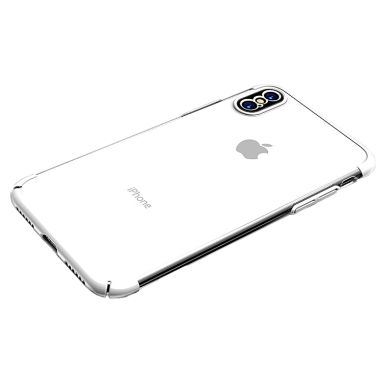 For iPhone X / XS TOTUDESIGN Pottery Series Electroplating Transparent Protective Back Case (White)