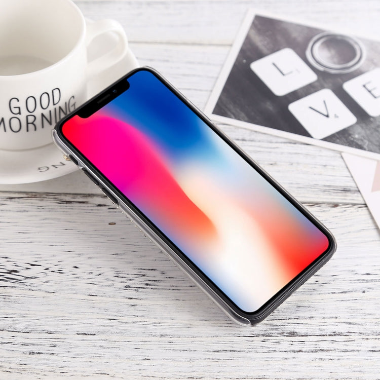For iPhone X / XS Crystal Inlaid Bear Heart Shape Hard PC Protective Back Case