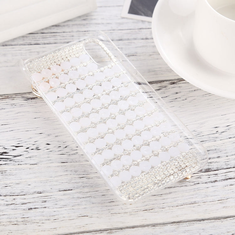 For iPhone X / XS Crystal Inlaid Beaded Bowknot Decor Hard PC Protective Back Case