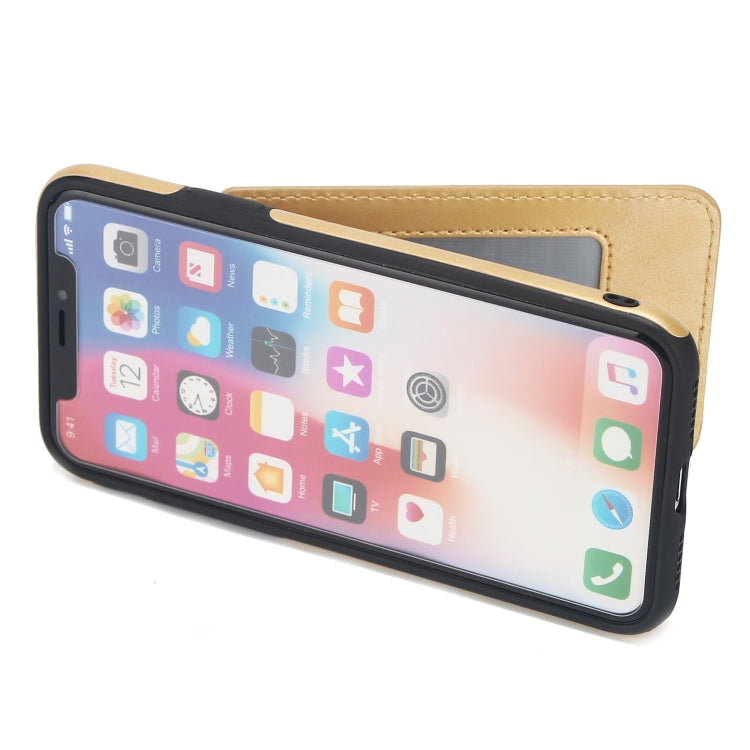 For iPhone X / XS Vertical Flip Zipper Multi-functional Leather Case with Holder & Photo Frame & Card Slots