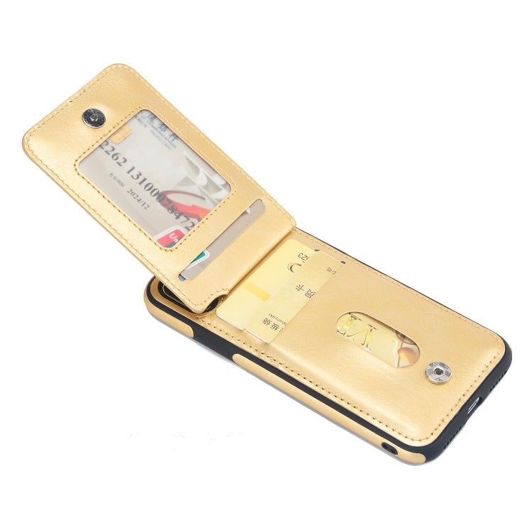 For iPhone X / XS Vertical Flip Zipper Multi-functional Leather Case with Holder & Photo Frame & Card Slots