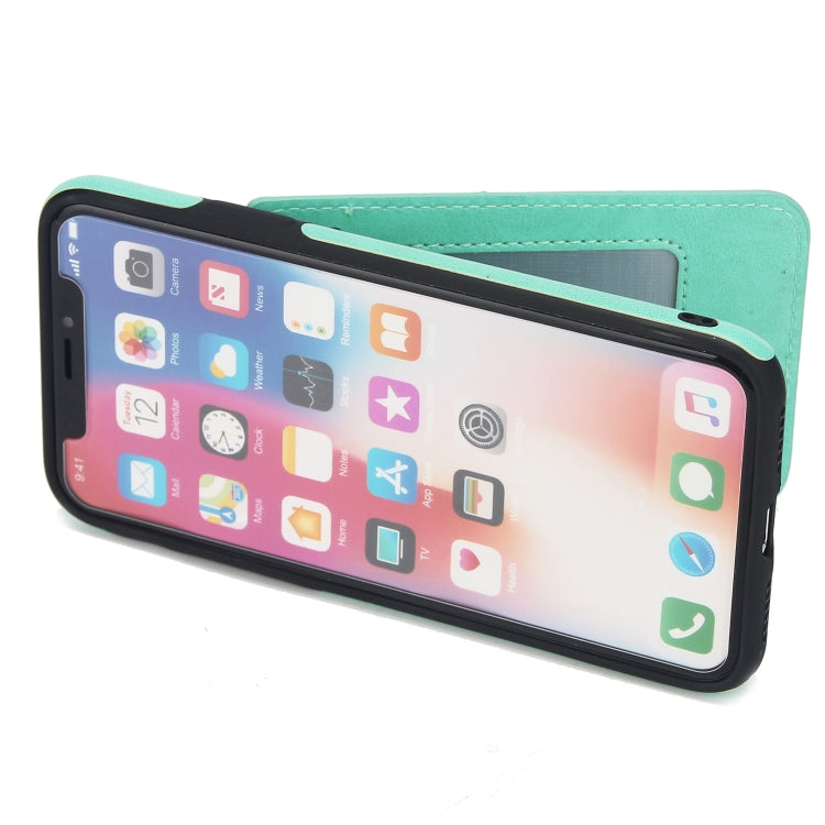 For iPhone X / XS Vertical Flip Zipper Multi-functional Leather Case with Holder & Photo Frame & Card Slots