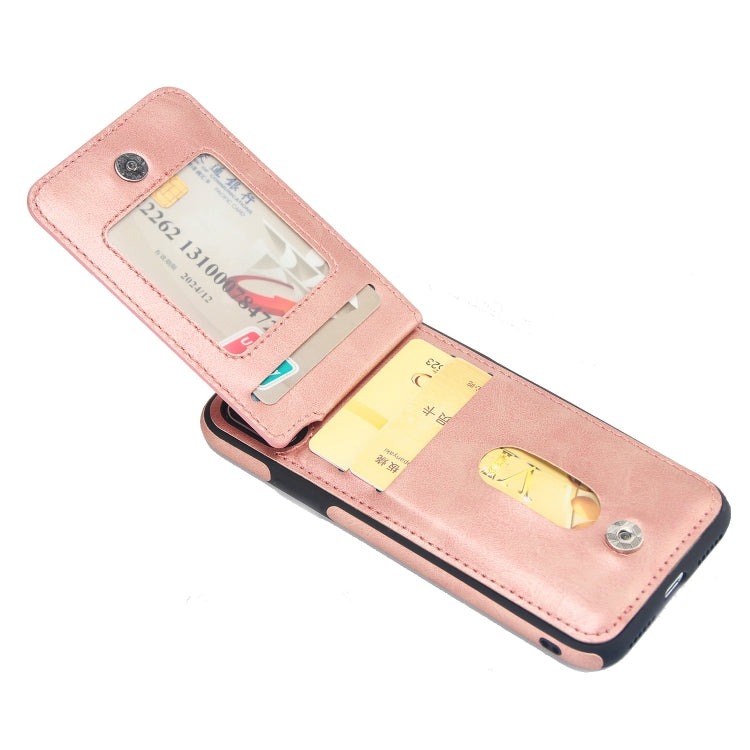 For iPhone X / XS Vertical Flip Zipper Multi-functional Leather Case with Holder & Photo Frame & Card Slots