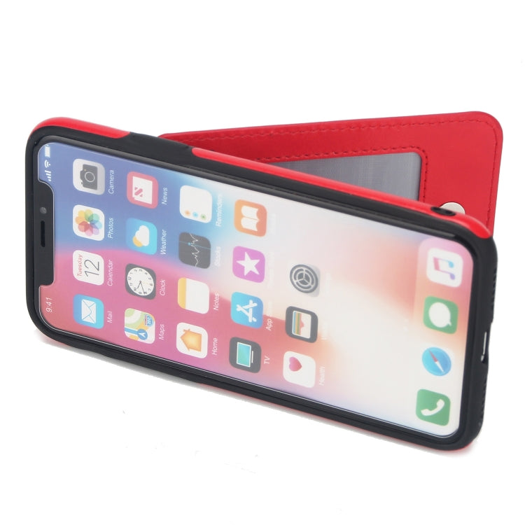 For iPhone X / XS Vertical Flip Zipper Multi-functional Leather Case with Holder & Photo Frame & Card Slots