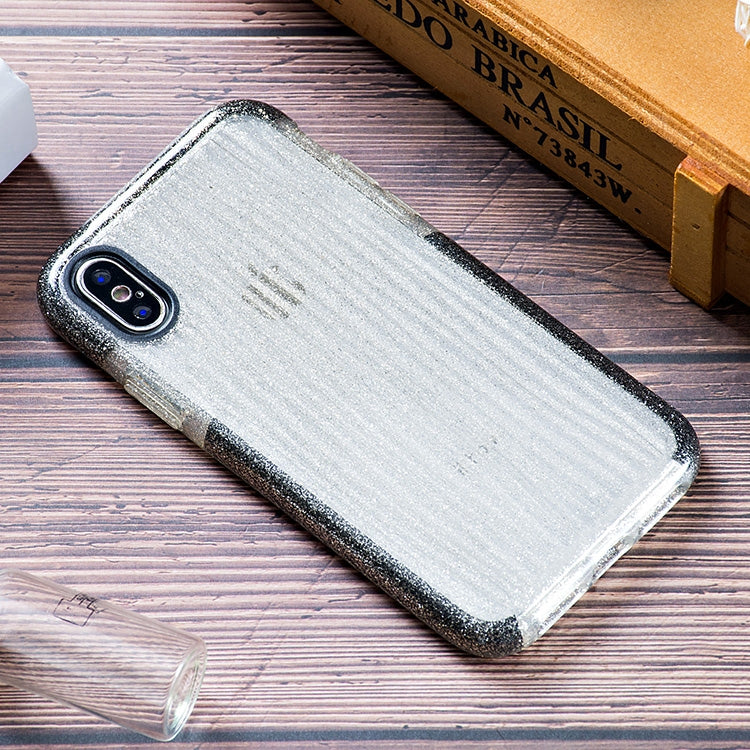 For iPhone X / XS Shiny Glass Powder Ripples Pattern TPU Case