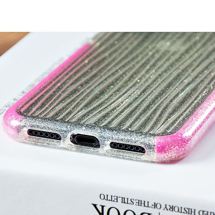 For iPhone X / XS Shiny Glass Powder Ripples Pattern TPU Case