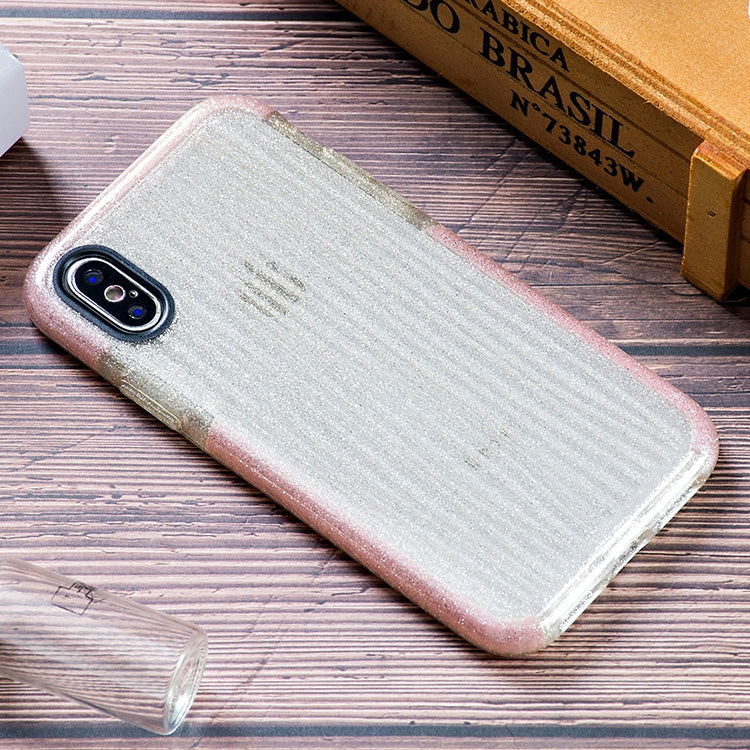 For iPhone X / XS Shiny Glass Powder Ripples Pattern TPU Case